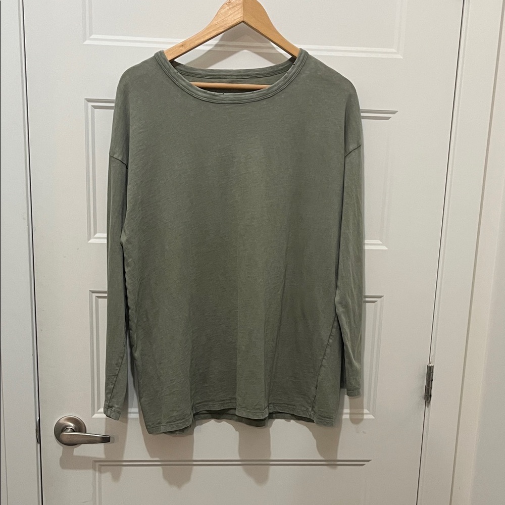 Aerie Olive Green Long Sleeve Top - Picture 2 of 5